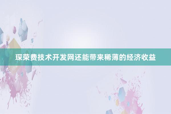 琛荣费技术开发网还能带来稀薄的经济收益